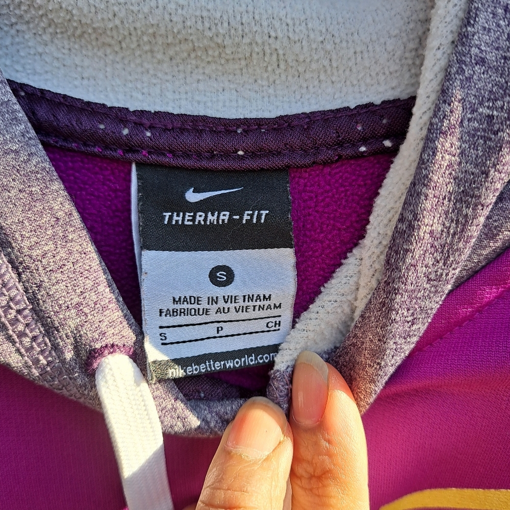 NIKE Therma Fit Womens Pullover Hoodie Purple/Gray Size Small - Picture 5 of 15